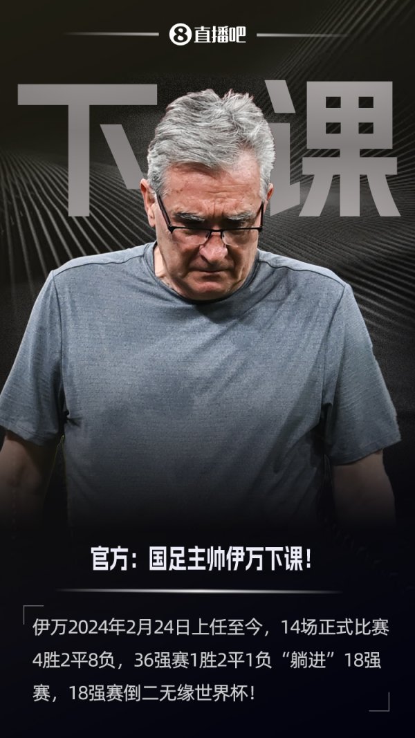 官方：国足主帅伊万科维奇下课，带队18强赛倒二无缘世界杯！