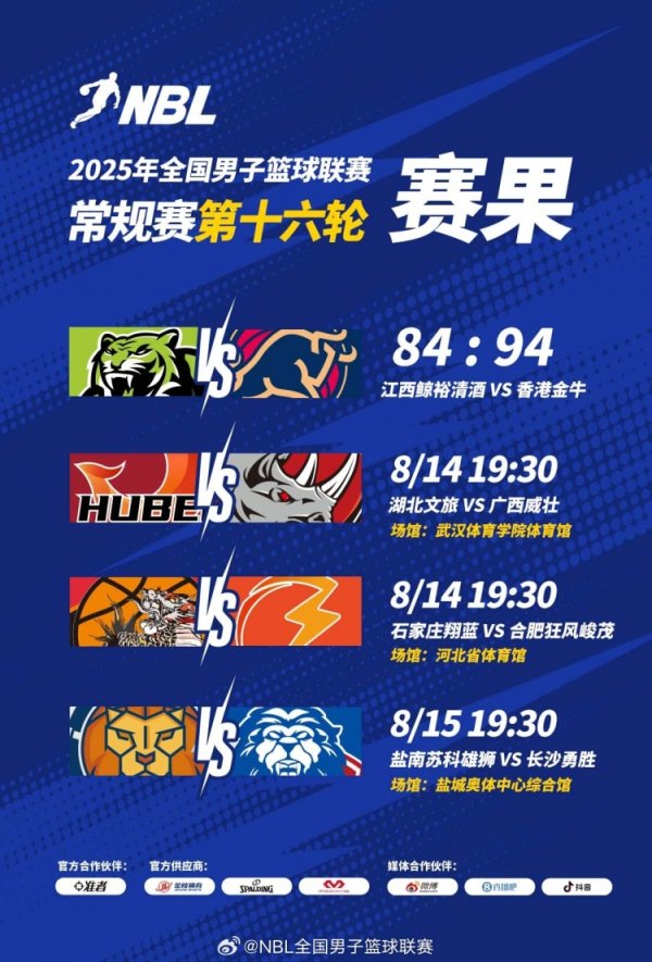 🏀NBL战报-香港金牛力克江西鲸裕清酒 克罗斯27分 卡尔顿17+9