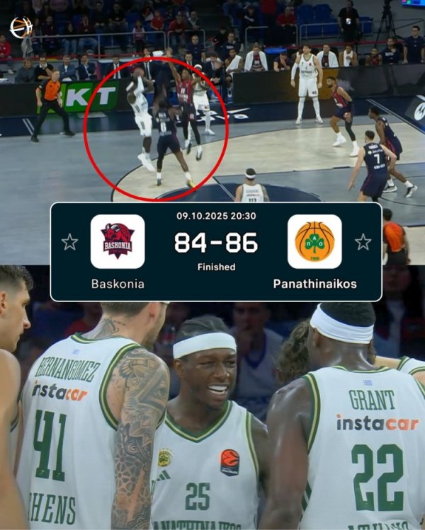 纳恩30分7板+终场前得分跳投致胜球  ！带领帕纳辛纳科斯2分险胜！