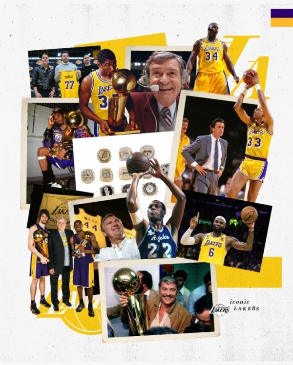 詹东在列&无浓眉！湖人官方晒队史标志人物：传奇不朽 紫金永铸